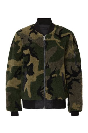 Camo Faux Sherpa Flight Jacket by Alpha Industries for $30 | Rent the Runway