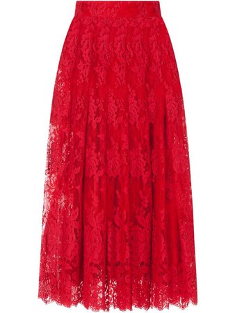 red lace skirt