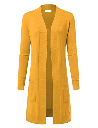 Women's Solid Soft Stretch Longline Long Sleeve Open Front Cardigan at Amazon Women’s Clothing store
