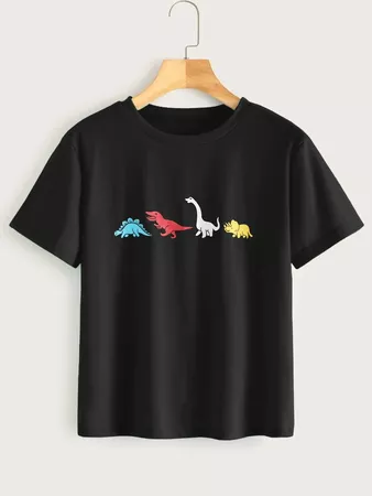 Dinosaur Print Short Sleeve Tee | ROMWE