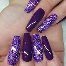 Violet Coffin Nails