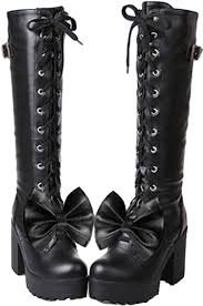 Gothic Lolita Bow Boots