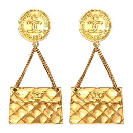Chanel quilted bag 2.55 motif earrings For Sale at 1stdibs
