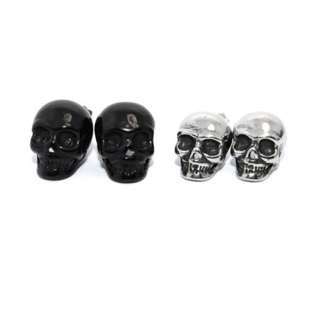 2 Pairs Fashion Punk Hip Hop Skeleton Skull Ear Stud Earrings Men Women Jewelry | eBay