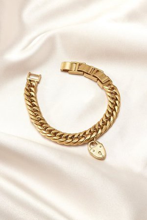 Gold Heart Lock Bracelet | Stella & Dot