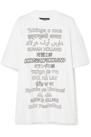 House of Holland | Oversized printed cotton-jersey T-shirt | NET-A-PORTER.COM