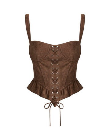 brown leather corset top