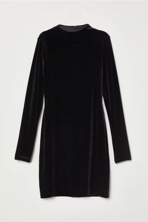 Velour Dress - Black - | H&M US