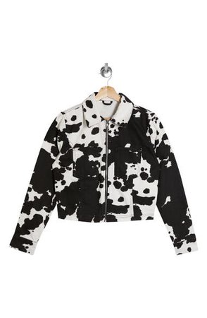 Topshop Cow Print Denim Jacket | Nordstrom