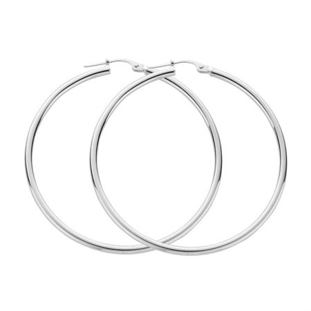 Sterling Silver Large Hoop Earrings 4.2cm