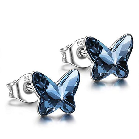 Amazon.com: ANGEL NINA Mothers Day Earrings Gifts 925 Sterling Silver Butterfly Earrings for Women Birthday Gifts for Mother her Anniversary Valentines Gifts for Wife Girlfriend Butterfly Swarovski Stud Earrings: Jewelry