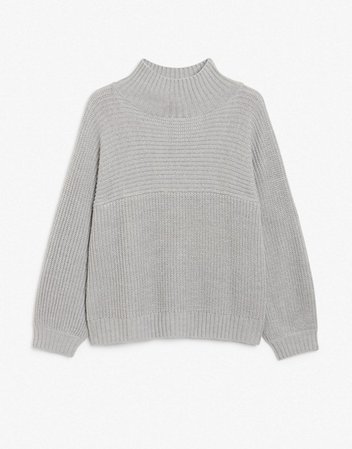 Monki Libby knitted sweater in light gray | ASOS