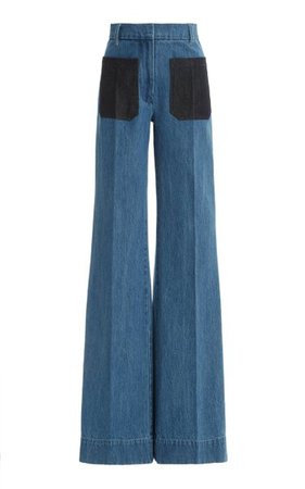 Patch-Pocket Rigid High-Rise Flared-Leg Jeans By Victoria Beckham | Moda Operandi