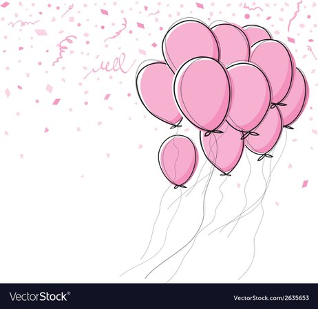 Pink balloon on white background Royalty Free Vector Image