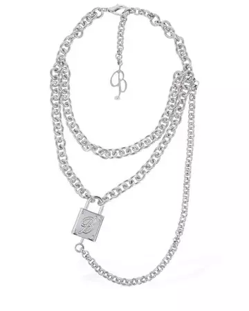 Blumarine B Logo Padlock Collar Necklace in White | Lyst