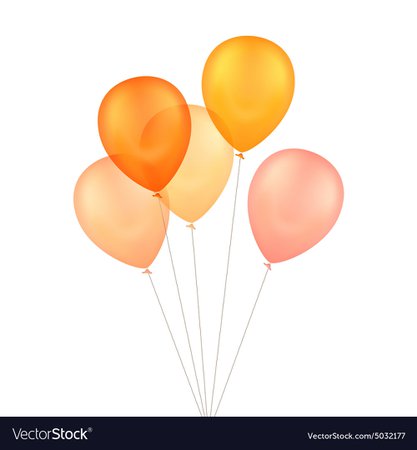 Orange Yellow Balloons Isolated Background Vector Image