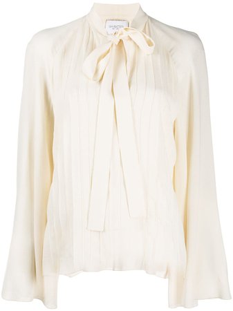 Giambattista Valli pussy-bow shift silk blouse