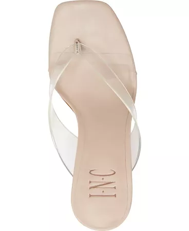 Clear/Nude INC International Concepts INC Women's Myrene Vinyl Toe-Thong Sandals, Created for Macy's & Reviews - Sandals - Shoes - Macy's