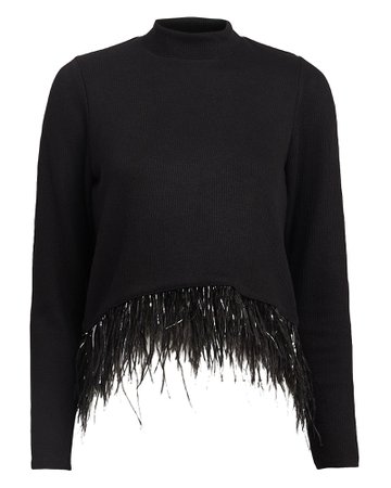 Saylor | Milana Feather-Trimmed Sweater | INTERMIX®