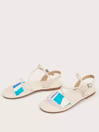 Holographic Ankle Strap Sandals | SHEIN USA