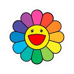 rainbow flower sticker