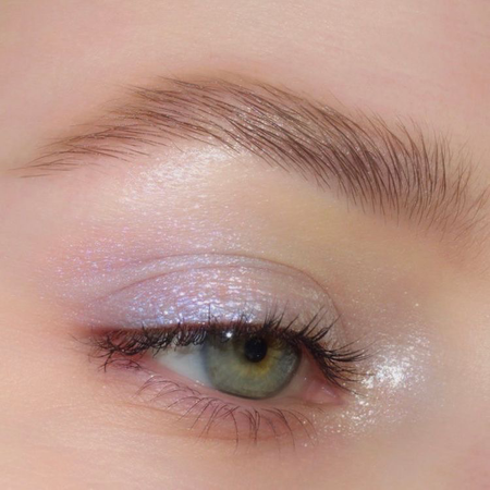 purple shimmery makeup