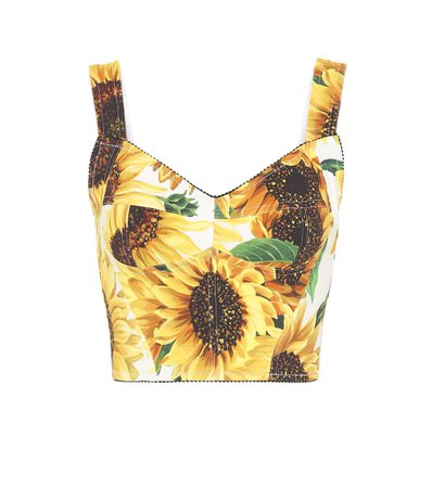 Sunflower-Print Cady Bustier | Dolce & Gabbana - Mytheresa