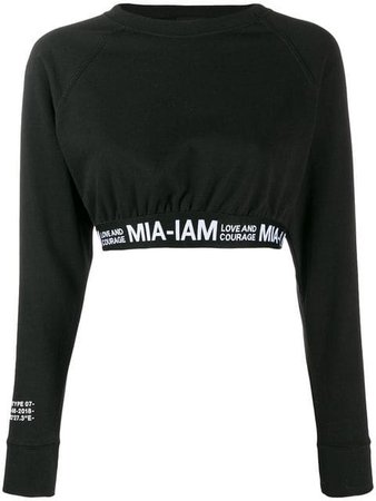 Mia-Iam Logo Cropped Sweatshirt - Farfetch