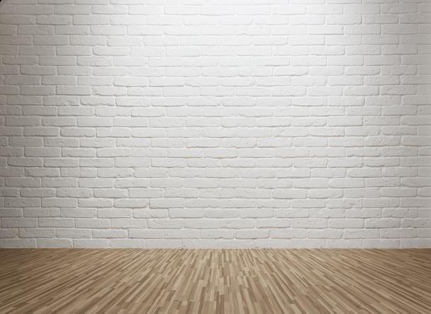 White brick walls empty room