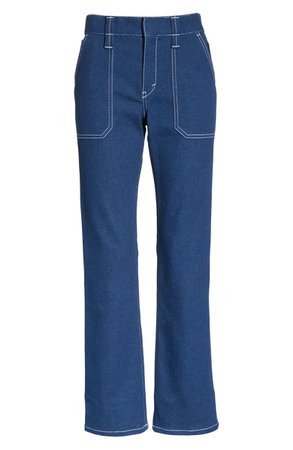 Chloé Contrast Circle Stitch Jeans (Ultramarine) | Nordstrom