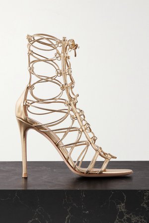 Gold 105 metallic leather sandals | Gianvito Rossi | NET-A-PORTER