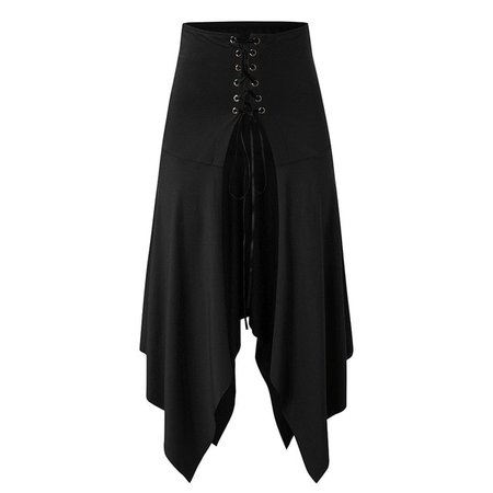Womail Skirt Women Fashion Retro Gothic Punk Asymmetric Lace up Long Skirt Female Steampunk Gothic Pleated Skirt Party Club Wear|Skirts| - AliExpress