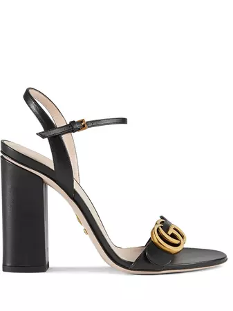 Shop Gucci GG logo-plaque sandals with Express Delivery - FARFETCH