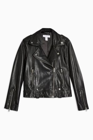 PETITE Real Leather Biker Jacket | Topshop
