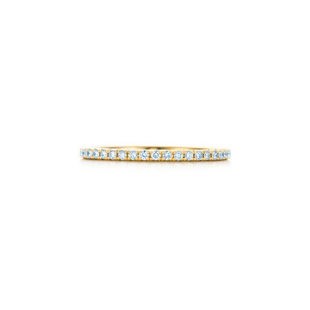 Tiffany Metro ring in 18k gold with diamonds. | Tiffany & Co.