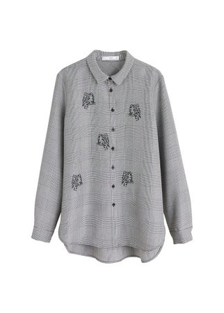 MANGO Embroidered detail shirt