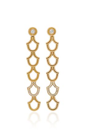 Long Scale Diamond Earrings by Doryn Wallach | Moda Operandi
