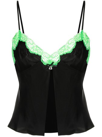 Shop Alexander Wang lace-trimmed silk camisole with Express Delivery - FARFETCH