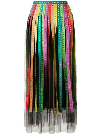 Black Gucci Rhinestone Rainbow Skirt | Farfetch.com