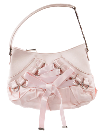pink silk bow bag