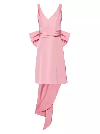 Shop Carolina Herrera Nicola Silk Bow Minidress | Saks Fifth Avenue