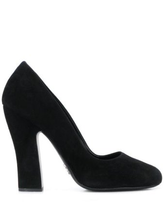Black Prada Chunky Heel Pumps | Farfetch.com