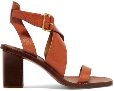 Virginia Textured-leather Sandals - Tan
