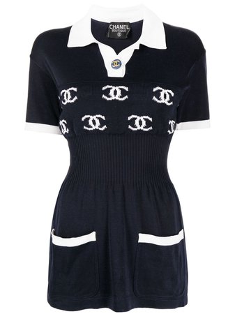 Chanel Pre-Owned 1990s CC Knitted Polo Top - Farfetch