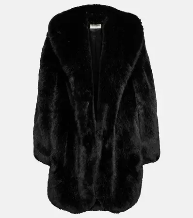 Animal Free Fur Coat in Black - Saint Laurent | Mytheresa
