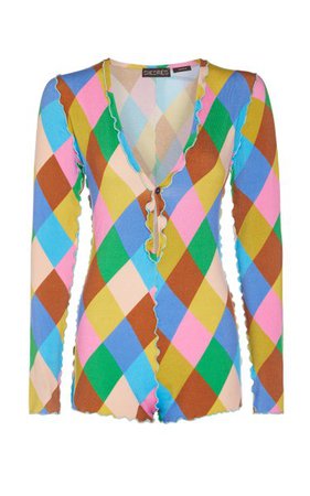 Gisele Diamond-Patterned Knitted Playsuit By Siedres | Moda Operandi