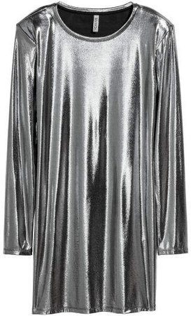 Shimmering Metallic Dress - Gray