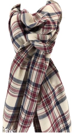 ivory maroon checked scarf