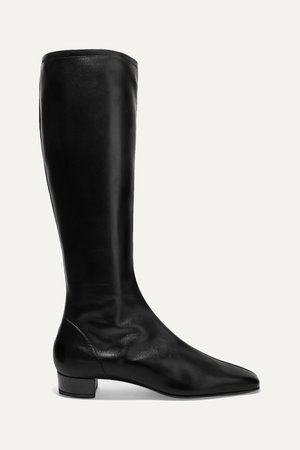 Black Edie leather knee boots | BY FAR | NET-A-PORTER