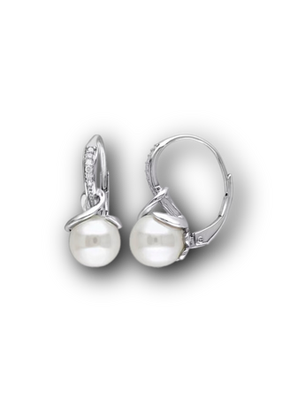 pearl sterling silver diamond earrings jewelry